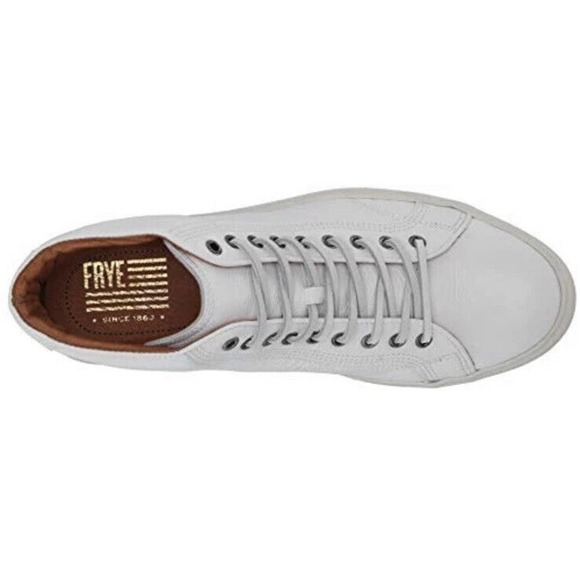Frye Men's Walker Mid Lace White Leather Sneaker Size 9M Made in USA - Picture 5 of 7